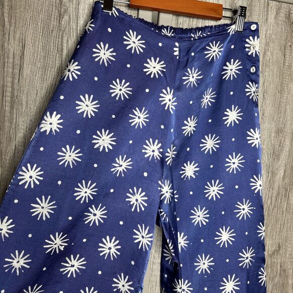 Cloe Cassandro Palazzo Wide Leg Pants Satin Silk Cotton Designer Size S - Picture 5 of 8